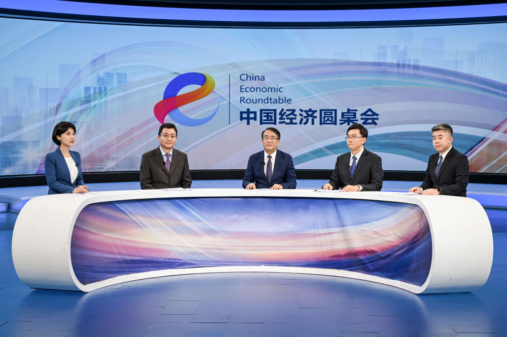 嘉宾们在第二十期“中国经济圆桌会”大型全媒体访谈节目录制现场交流发言。新华社记者 陈晔华 摄.jpg